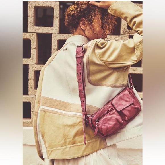 Free People Deadwood Hiro Jacket Recycled Leather Zip Cuffs Biege - Picture 5 of 8